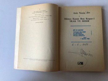 Dünya Kazan Ben Kepçe 1 Irak ve Mısır – Aziz Nesin (Kaşeli ve İmzalı)