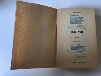Tek Yol – Aziz Nesin (Kaşeli ve İmzalı)