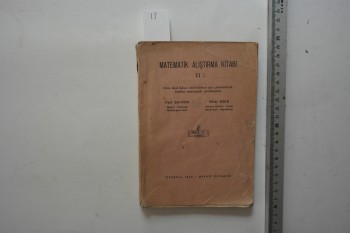 Matematik Alıştırma Kitabı II – İstanbul 1944 Maarif Matbaası , 229 s.