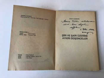 Şiir ve Şair Üzerine Aykırı Düşünceler – Eray Canberk (İmzalı)
