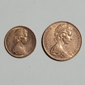 Avusturalya 1 ve 2 Cent