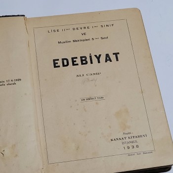 Edebiyat (Ciltli) - 1938 Kanaat Kitabevi - Yazar: Ali Canip - 320s.