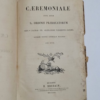 Vaizlerin 8. düzeninin ayinine göre tören (Latince, Ciltli), H. Dessain, 1869, 679 s.
