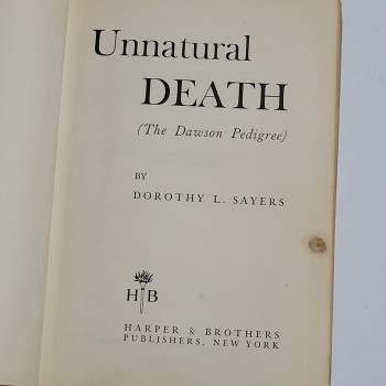 Unnatural Death – Dorothy L. Sayers (Ciltli) 1955