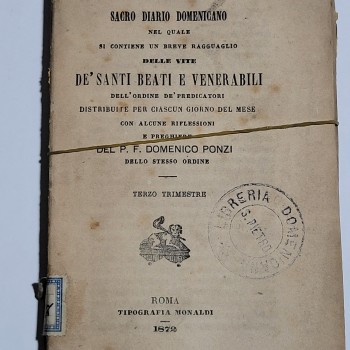 Kutsal Dominik Günlüğü 3. Çeyrek, Roma, 1872, 188 s.