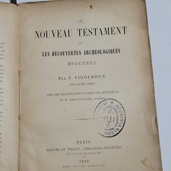 Yeni Ahit (Fransızca) – F. Vigouroux, Berche Et Tralin, 1890, 438 s.