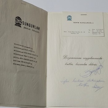Türk Elişi Kabartmalı Bayram Tebriği Sungurlar Şirketler Topluluğu