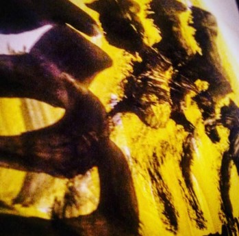 Sarı&Siyah soyut 40x40cm tuval uzeri yağlı boya