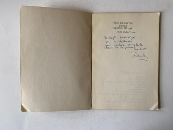 Yeni Bir Defter Şiirler Meçhul Bir Aşk- Refik Durbaş (İmzalı)