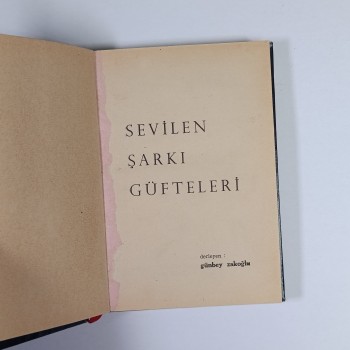Sevilen Şarkı Güfteleri (Ciltli) - Günbey Zakaoğlu - 1966