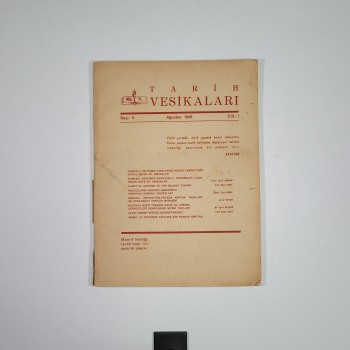 Tarih Vesikaları Cilt: 1 Sayı: 2 Ağustos 1941