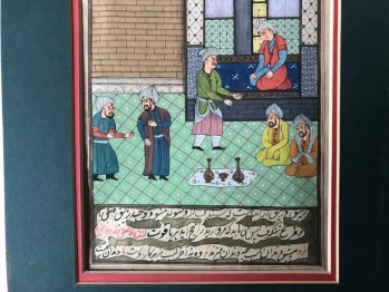 Eski Baskı Kâğıda Yeni El Çizimi Paspartulu Minyatür Çalışması