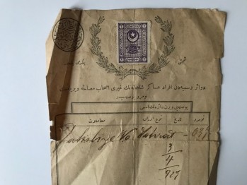 Cumhuriyet Dönemi Pullu Askeri İzin Kağıdı/1929