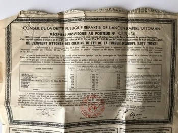 Osmanlıya Dair Fransızca Hisse Senedi