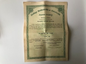 Türkiye Matbaacılık ve Gazetecilik Anonim Şirketi 3 Adet Hisse Senedi, Cumhuriyet Dönemi