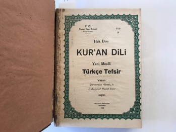 Hak Dini Kur’an Dili Citl: 3  – Muhammed Hamdi Yazır (Birinci Baskı, Ciltli)