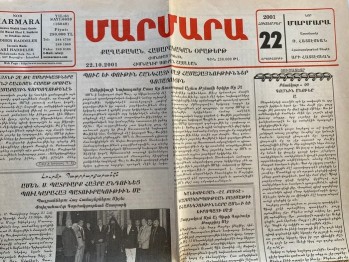 Nor Marmara Ermenice Günlük Siyasi Gazete Yıl:2001 Sayı:6659