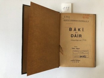 Baki ye Dair,Tahir Olgun(cilt,mühür)