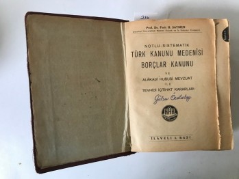 Türk Kanunu Medenisi Borçlar Kanunu – Prof. Dr. Ferit H. Saymen (Ciltli)