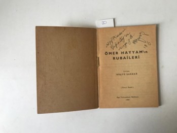 Ömer Hayyam‘ın Rubaileri ( 2. Baskı) (Çevirenden İmzalı.)