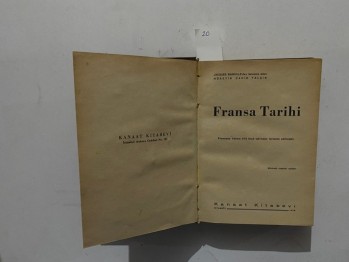 Fransa Tarihi-Jacques Bainville/Kanaat,1938,314 s. (Ciltli)