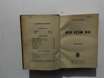 Bir İçim Su-Refik Halid/Kenan,1939,159 s.(Ciltli)