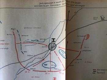 Şark Cephesinde İki Tarafın 30 İlk Teşrin 336 Vaziyeti Kars Kalesi Bu Gün Türk Kıtaları Tarafından İşgal Olunmuştur/ Kroki-12-  100 Sayılı Askeri Mecmuanın Tarih Kısmı