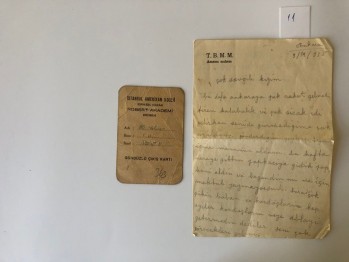 İstanbul Amerikan Koleji Erkek Kısmı Robert Akademi Gündüzlü Çıkış Kartı ve El Yazısı 1935 Tarihli Mektup