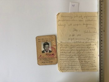 İstanbul Amerikan Koleji Erkek Kısmı Robert Akademi Gündüzlü Çıkış Kartı ve El Yazısı 1935 Tarihli Mektup