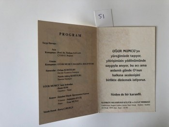 ÇYDD Uğur Mumcu Davet Kartı