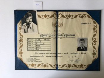M.S.B. Deniz Harp Okulu Diploması-Haldun Apak,1970 (Ciltli)