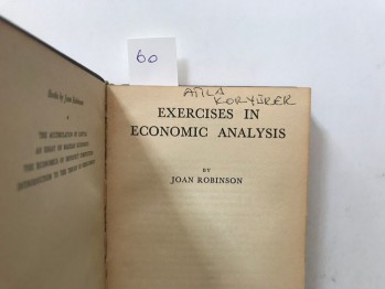 Exercıses ın Economıc Analysıs-Joan Robınson, Great Brıtaın, 1962, 242 s. ( Ciltli)