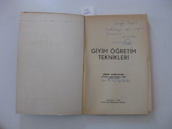 Giyim Öğretim Teknikleri – Esen Çağlayan (İmzalı) /1978, 200 s.