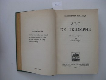 Arc De Triomphe –Erich MAris Remarque (Ciltli)
