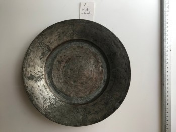 Osmanlı Dönemi Bakır Tabak/ 1887, (Mühürlü)