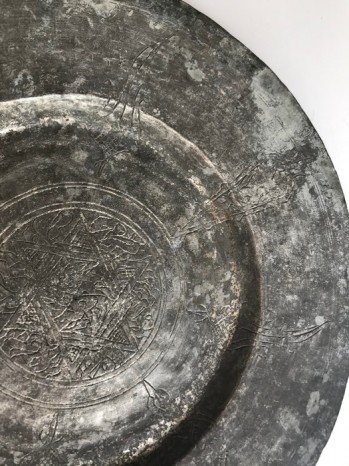 Osmanlı Dönemi Bakır Tabak/24,5x6 (Mühürlü)