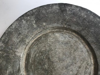 Osmanlı Dönemi Bakır Tabak/27,5x6,5 (Mühürlü)