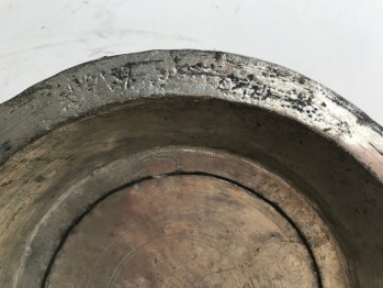 Osmanlı Dönemi Bakır Tabak/23,5 (Mühürlü)