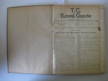Resmi Gazete- Sayı:9548, 1 Mart 1957, (ciltli)