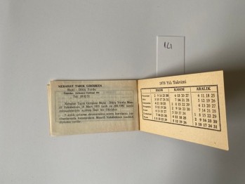 Nebahat Tarık Girişken Fen-Lisan Kursu Takvimi-1 Ocak 1978