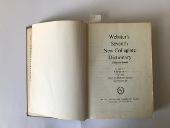 Webster’s Seventh New Collegiate Dictionary (Ciltli), Marriam Company, 1965, 1220 s.