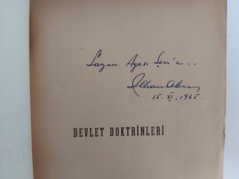Devlet Doktrinleri – Dr. İlhan Akın , YAZARINDAN  İMZALI  İTHAFLI , Filiz Kitabevi , 272 s.