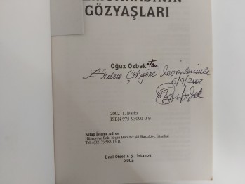 Demokrasinin Gözyaşları – Oğuz Özbek , YAZARINDAN  İMZALI  İTHAFLI , 2002 , 172 s.