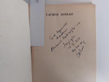 Yağmur Sonrası – Nureddin Özdemir,İstanbul Yayınevi YAZARINDAN  İMZALI  İTHAFLI ,1958 , 64s.