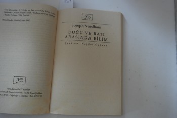 Doğu ve Batı Arasında Bilim – Joseph Needham