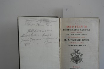 Hebdomadae Sanctae Seromoni – Fr. A. Vincento Jandet (Ciltli), Ypis Bernardi Morini, 1852, 404 s.