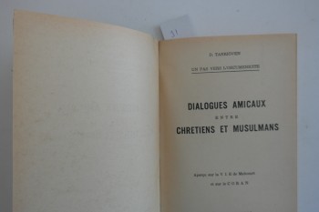 Müslüman, Hristiyanlar Arassındaki Dostluk Diyalogları – D. Tanrıöven, Güler, 1979 96 s.