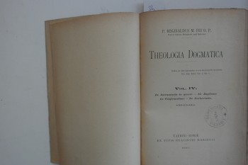 Dogmatik Teoloji Vol 4 – P. Reginaldus, Hyacinthi Marietti, 1902, 286 s.