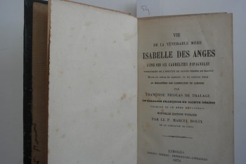 Muhteşem Aanne Meleklerin Isabelle’i (Ciltli)– P. Marcel Bouix Limoges, 1876, 344 s.