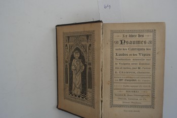 Mezmurlar Kitabı – Traudes/ Verpers (Ciltli), Pontificaux, 1889, 744 s.
